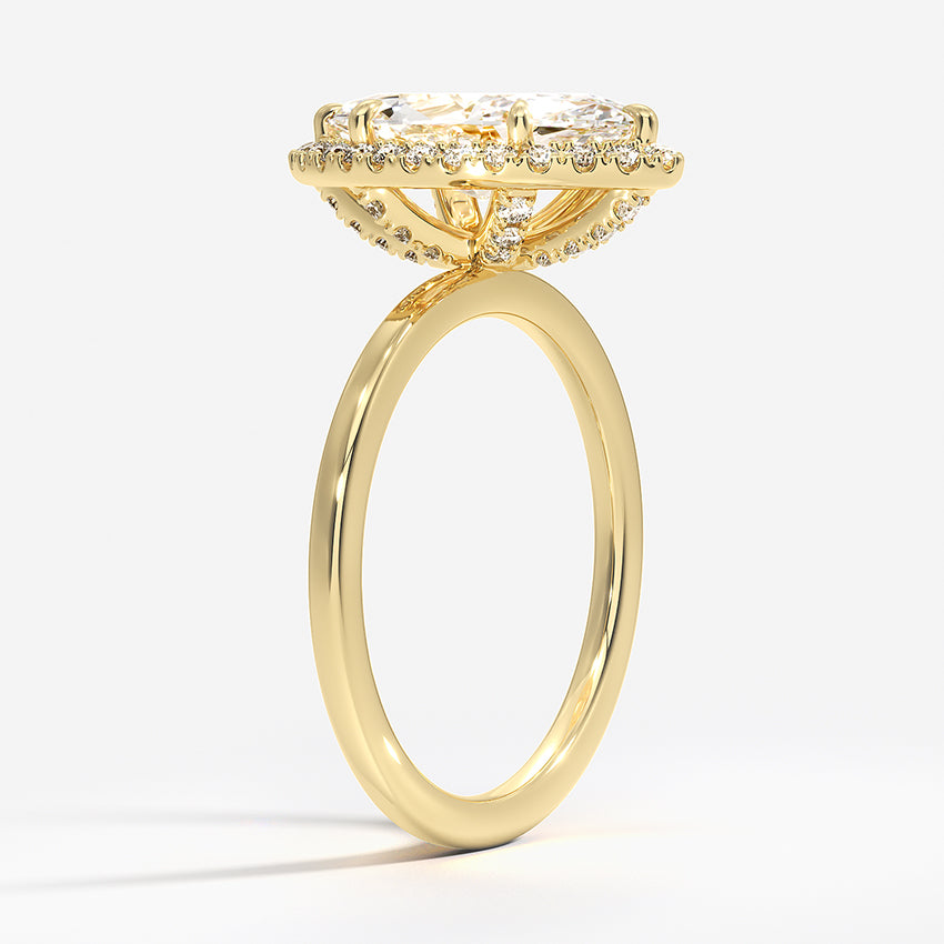 2.25 Karat Marquise Halo Tasarım Tektaş Laboratuvar Pırlanta Yüzük 18K -Ophelia - Bold Diamonds