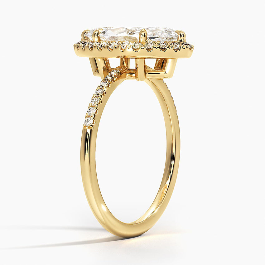 2.25 Karat Marquise Halo Tasarım Tektaş Laboratuvar Pırlanta Yüzük 18K -Valora - Bold Diamonds
