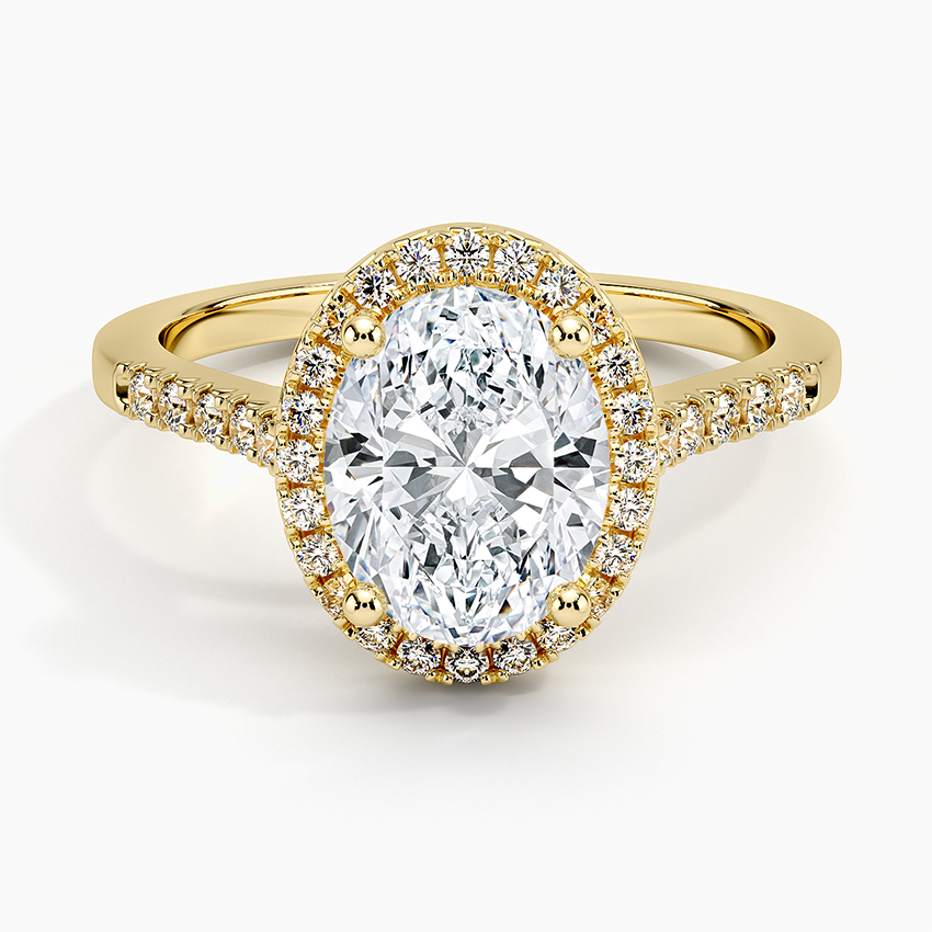 2,25 Karat Oval Halo Tasarım Tektaş Laboratuvar Pırlanta Yüzük 18 K- Lunara - Bold Diamonds