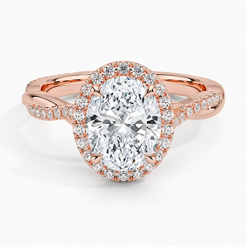 2.25 Karat Oval Halo Tasarım Tektaş Laboratuvar Pırlanta Yüzük 18K -Diamora - Bold Diamonds