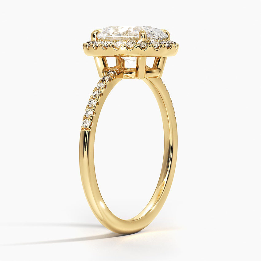 2.25 Karat Oval Halo Tasarım Tektaş Laboratuvar Pırlanta Yüzük 18K -Valora - Bold Diamonds