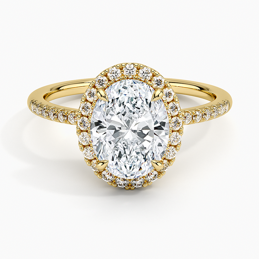 2.25 Karat Oval Halo Tasarım Tektaş Laboratuvar Pırlanta Yüzük 18K -Valora - Bold Diamonds
