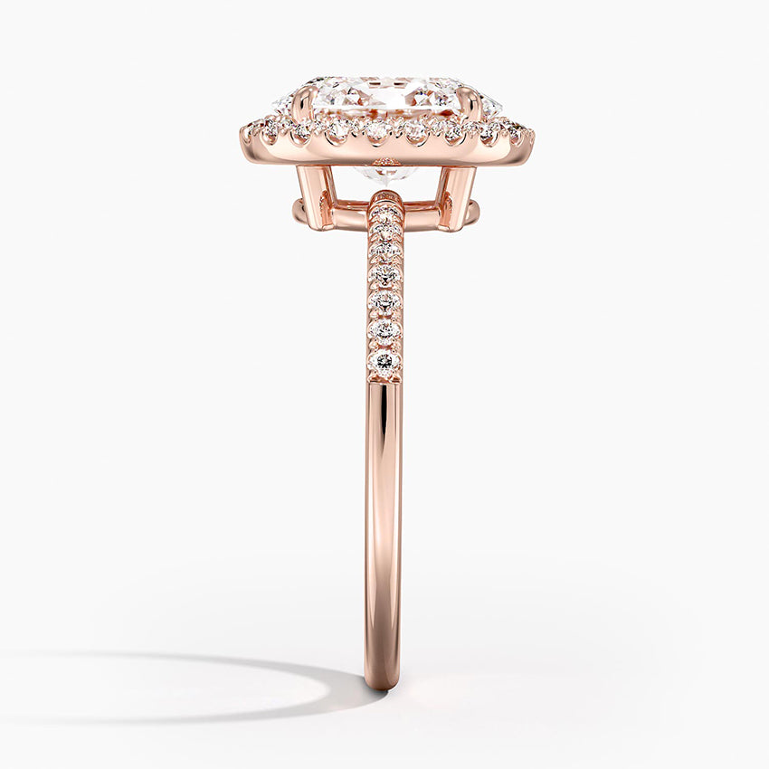 2.25 Karat Oval Halo Tasarım Tektaş Laboratuvar Pırlanta Yüzük 18K -Valora - Bold Diamonds