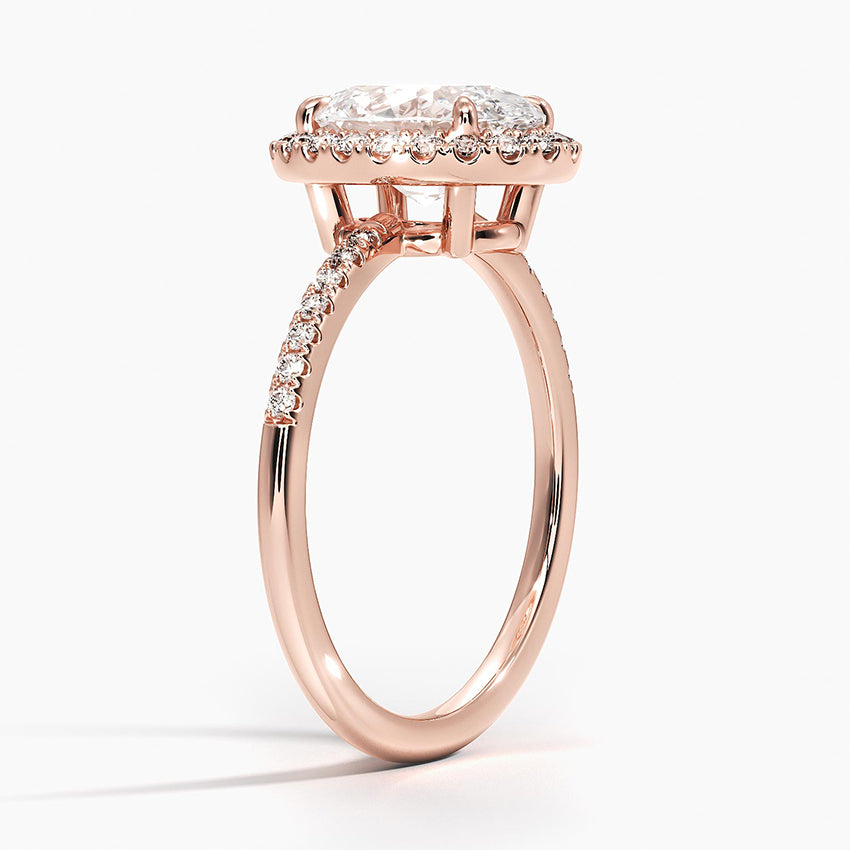 2.25 Karat Oval Halo Tasarım Tektaş Laboratuvar Pırlanta Yüzük 18K -Valora - Bold Diamonds