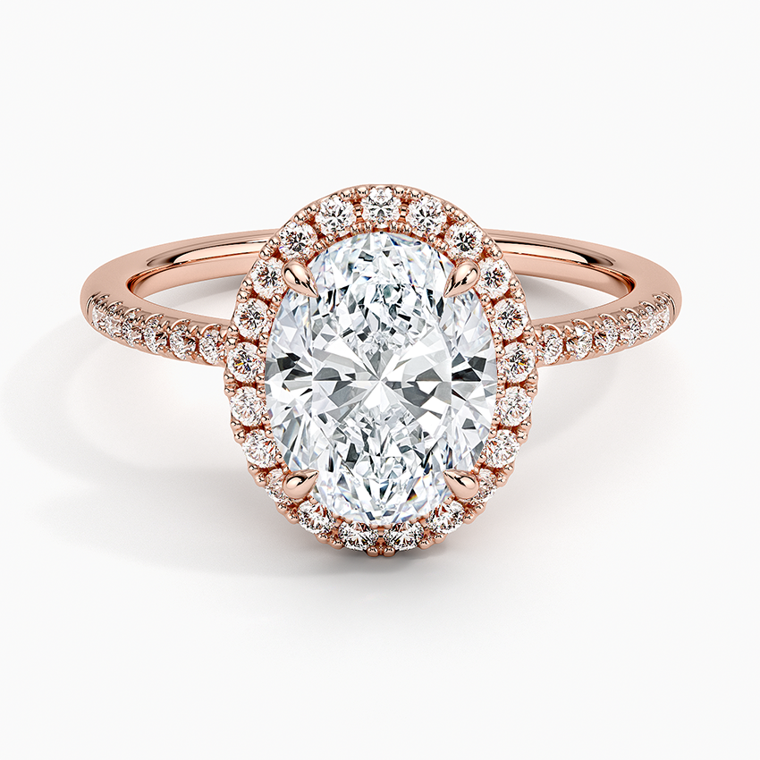 2.25 Karat Oval Halo Tasarım Tektaş Laboratuvar Pırlanta Yüzük 18K -Valora - Bold Diamonds