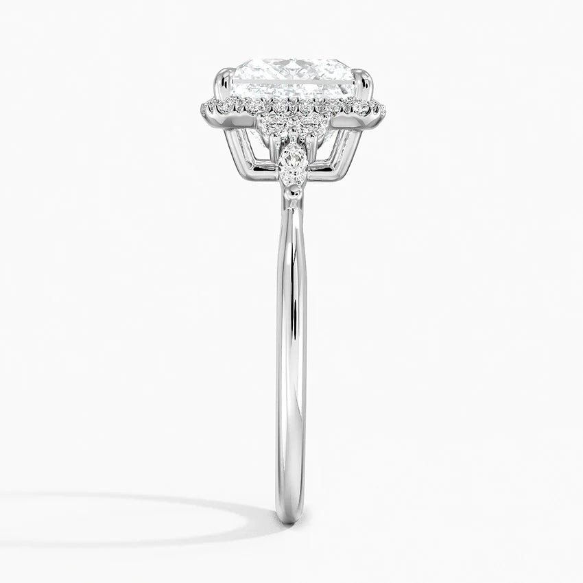 2.25 Karat Prenses Halo Tasarım Tektaş Laboratuvar Pırlanta Yüzük 18K -Amara - Bold Diamonds