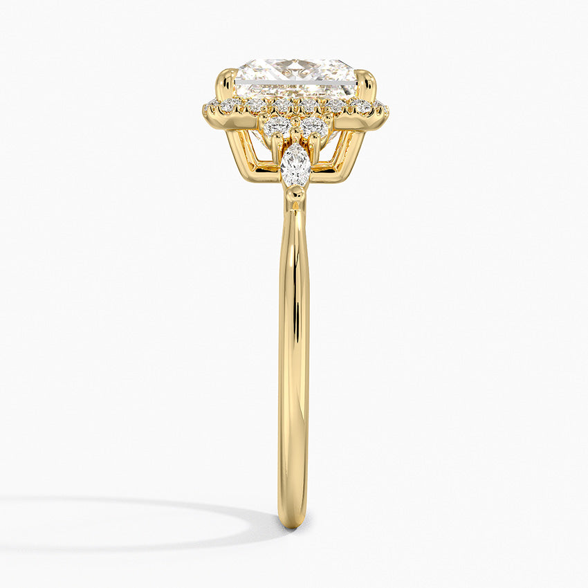 2.25 Karat Prenses Halo Tasarım Tektaş Laboratuvar Pırlanta Yüzük 18K -Amara - Bold Diamonds