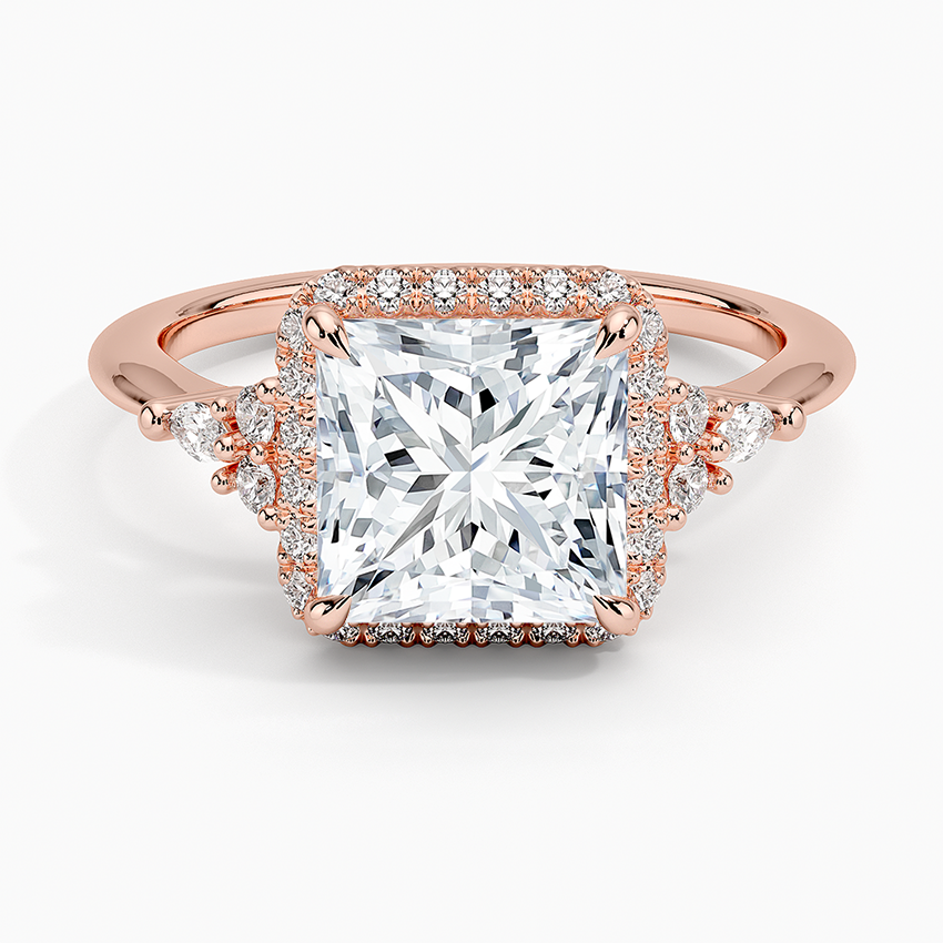 2.25 Karat Prenses Halo Tasarım Tektaş Laboratuvar Pırlanta Yüzük 18K -Amara - Bold Diamonds
