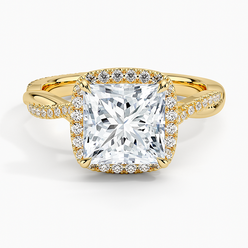 2.25 Karat Prenses Halo Tasarım Tektaş Laboratuvar Pırlanta Yüzük 18K -Diamora - Bold Diamonds