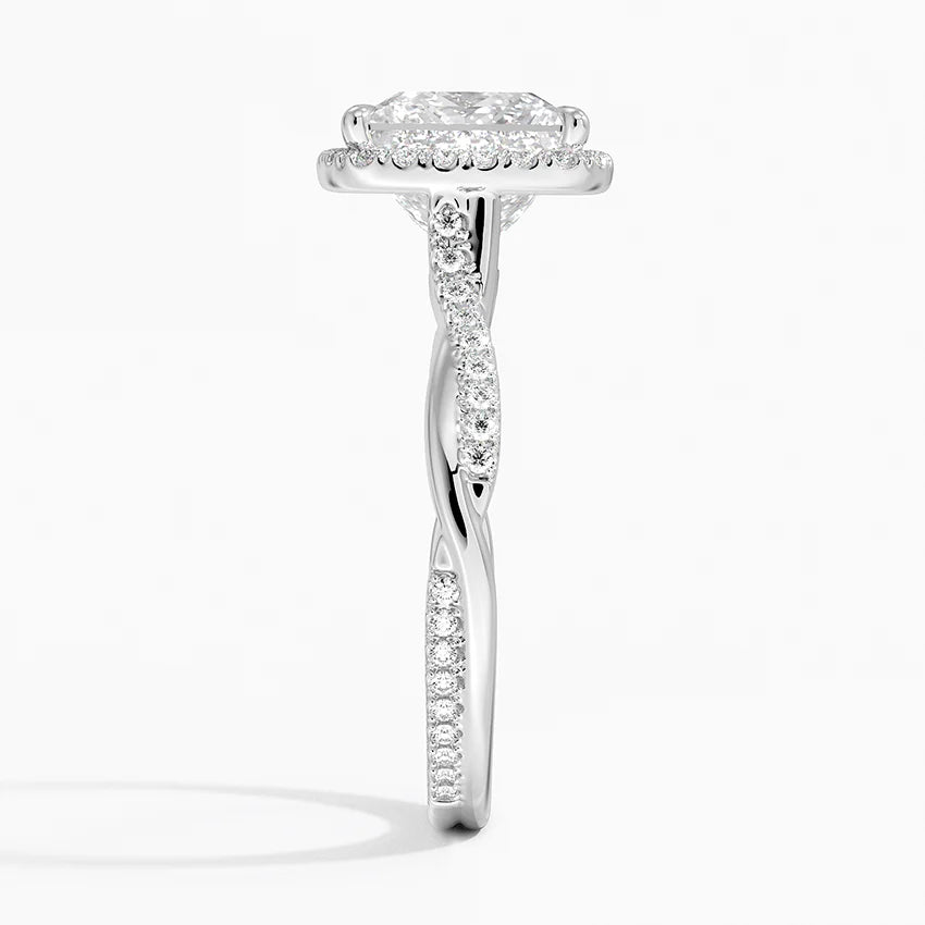 2.25 Karat Prenses Halo Tasarım Tektaş Laboratuvar Pırlanta Yüzük 18K -Diamora - Bold Diamonds