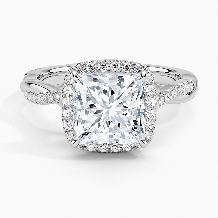 2.25 Karat Prenses Halo Tasarım Tektaş Laboratuvar Pırlanta Yüzük 18K -Diamora - Bold Diamonds