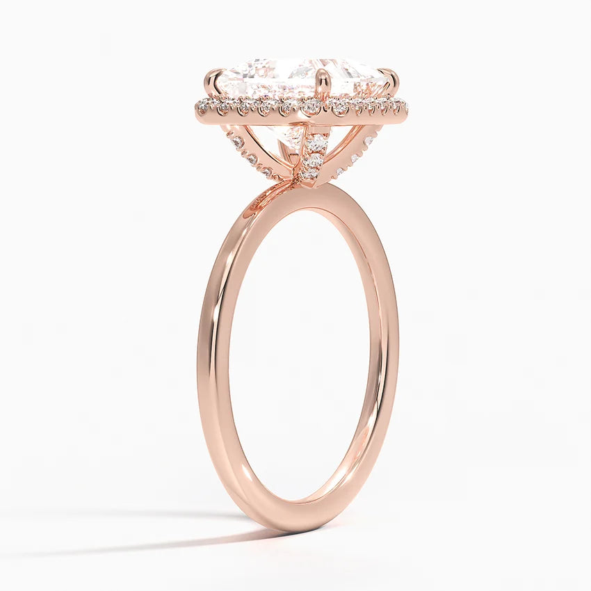 2.25 Karat Prenses Halo Tasarım Tektaş Laboratuvar Pırlanta Yüzük 18K -Ophelia - Bold Diamonds