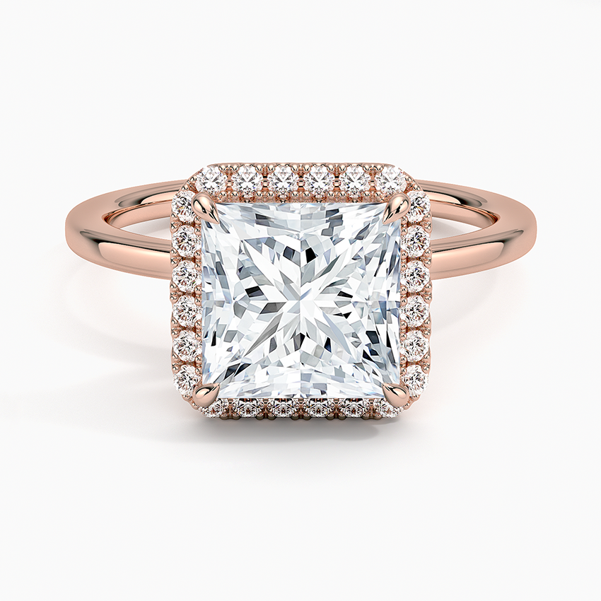 2.25 Karat Prenses Halo Tasarım Tektaş Laboratuvar Pırlanta Yüzük 18K -Ophelia - Bold Diamonds