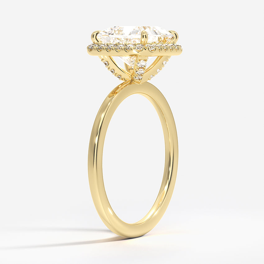 2.25 Karat Prenses Halo Tasarım Tektaş Laboratuvar Pırlanta Yüzük 18K -Ophelia - Bold Diamonds