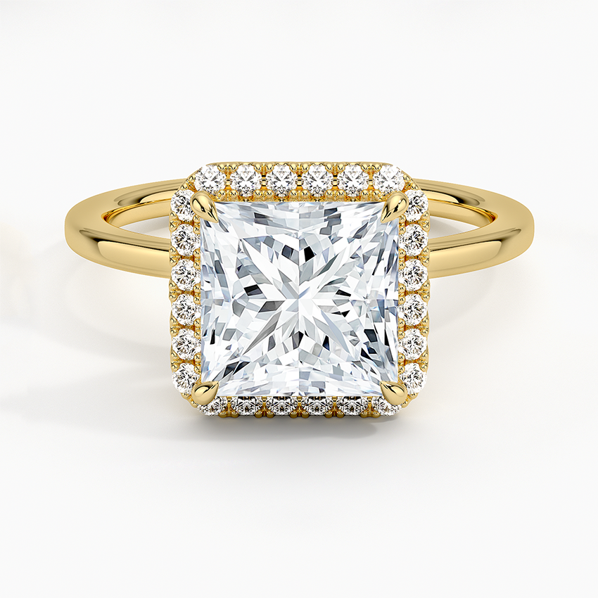 2.25 Karat Prenses Halo Tasarım Tektaş Laboratuvar Pırlanta Yüzük 18K -Ophelia - Bold Diamonds