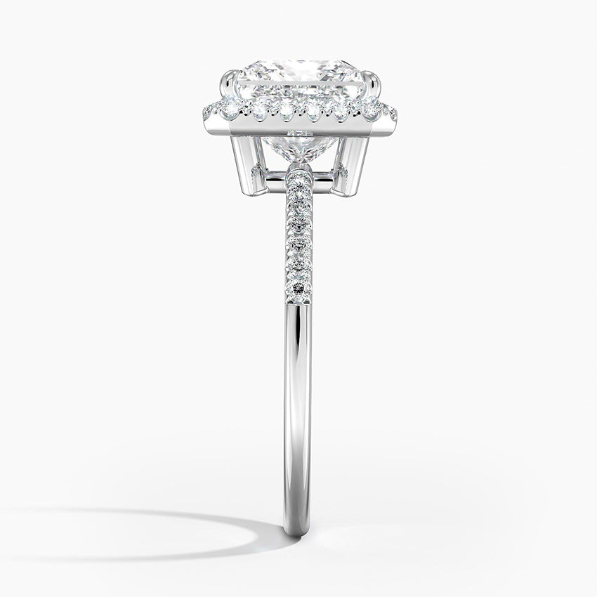 2.25 Karat Prenses Halo Tasarım Tektaş Laboratuvar Pırlanta Yüzük 18K - Valora - Bold Diamonds