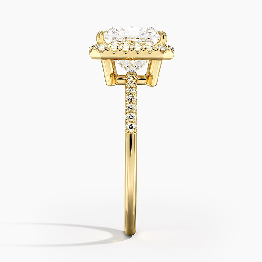 2.25 Karat Prenses Halo Tasarım Tektaş Laboratuvar Pırlanta Yüzük 18K - Valora - Bold Diamonds
