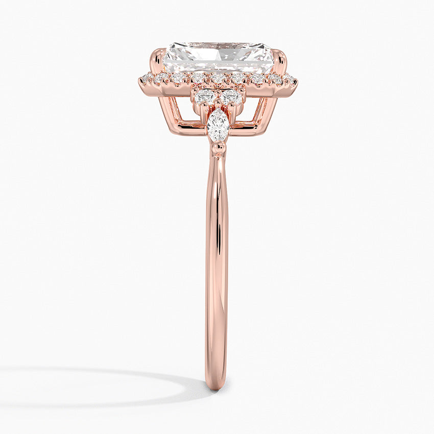 2.25 Karat Radiant Halo Tasarım Tektaş Laboratuvar Pırlanta Yüzük 18K -Amara - Bold Diamonds