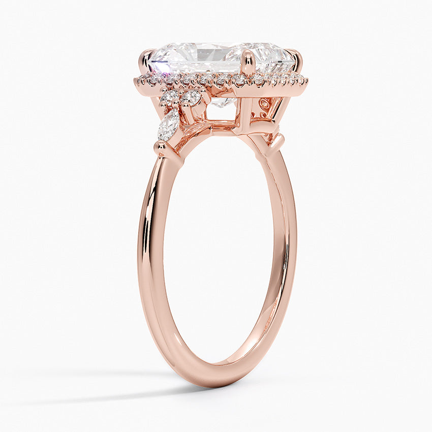 2.25 Karat Radiant Halo Tasarım Tektaş Laboratuvar Pırlanta Yüzük 18K -Amara - Bold Diamonds