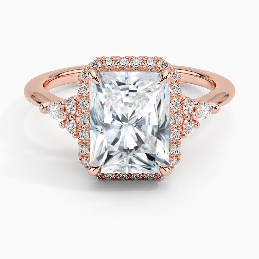 2.25 Karat Radiant Halo Tasarım Tektaş Laboratuvar Pırlanta Yüzük 18K -Amara - Bold Diamonds