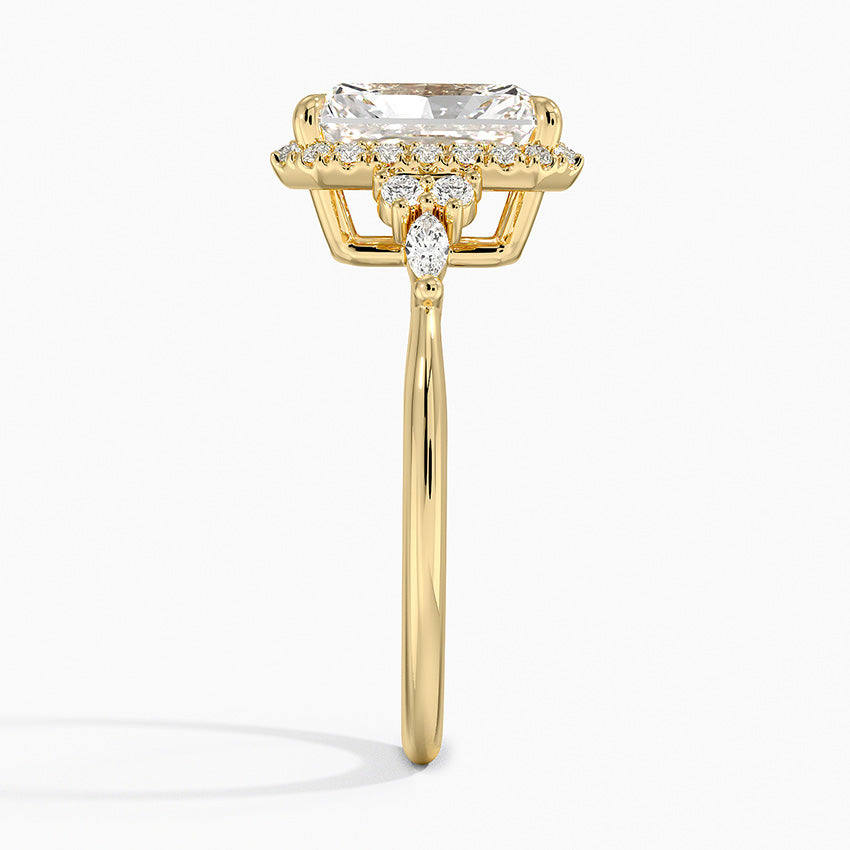 2.25 Karat Radiant Halo Tasarım Tektaş Laboratuvar Pırlanta Yüzük 18K -Amara - Bold Diamonds