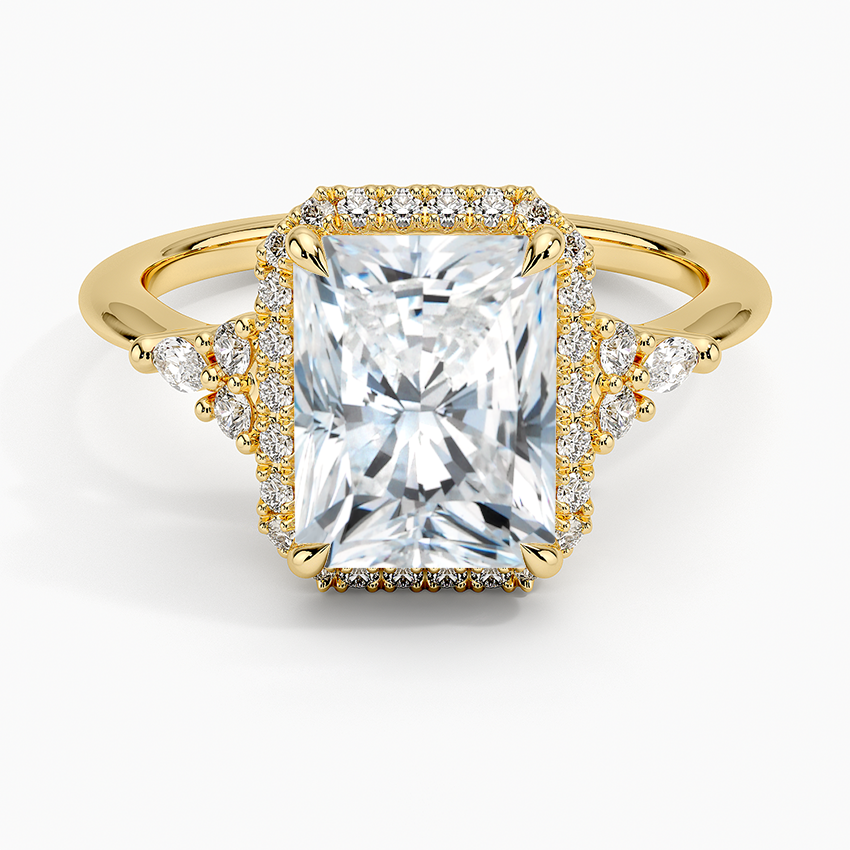 2.25 Karat Radiant Halo Tasarım Tektaş Laboratuvar Pırlanta Yüzük 18K -Amara - Bold Diamonds