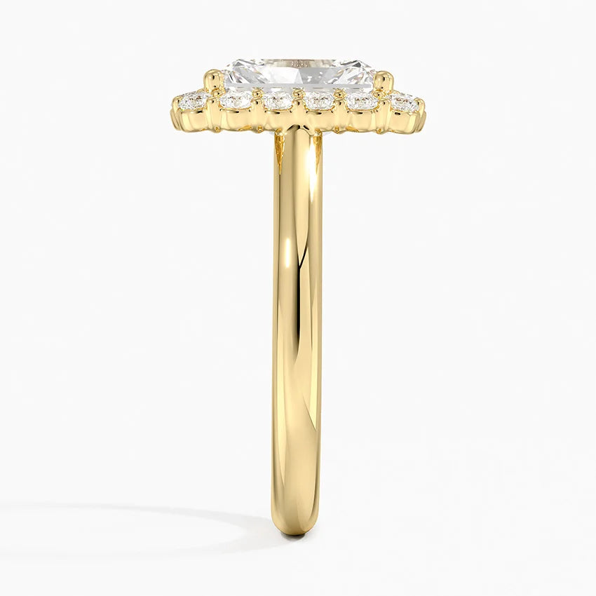 2.25 Karat Radiant Halo Tasarım Tektaş Laboratuvar Pırlanta Yüzük 18K -Illumina - Bold Diamonds