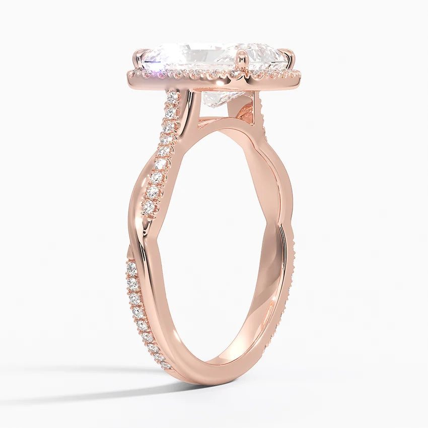 2.25 Karat Radiant Halo Tasarım Tektaş Laboratuvar Pırlanta Yüzük 18K -Magnara - Bold Diamonds