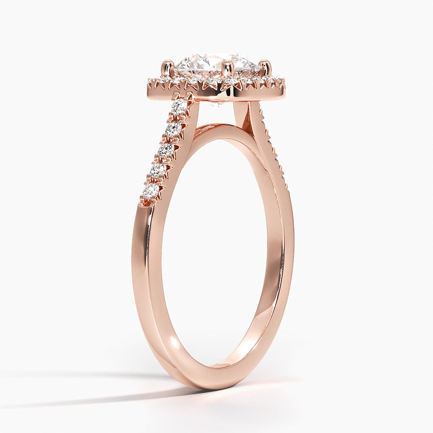 2,25 Karat Yuvarlak Halo Tasarım Tektaş Laboratuvar Pırlanta Yüzük 18K - Lunara - Bold Diamonds
