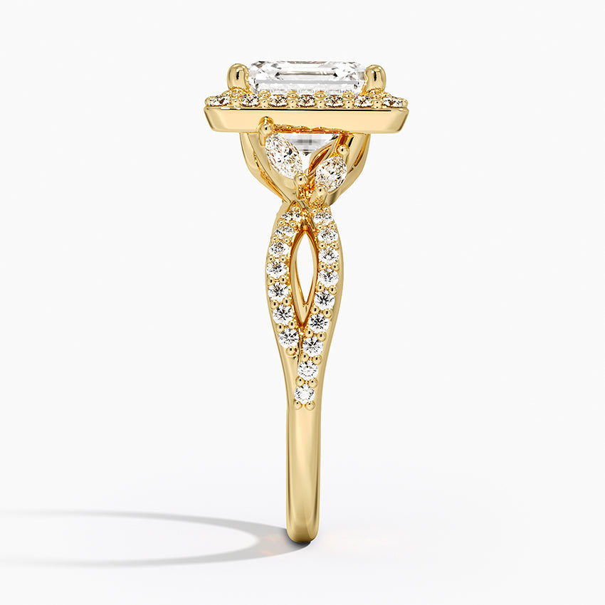 2.30 Karat Asscher Halo Tasarım Tektaş Laboratuvar Pırlanta Yüzük 18K -Coronae - Bold Diamonds