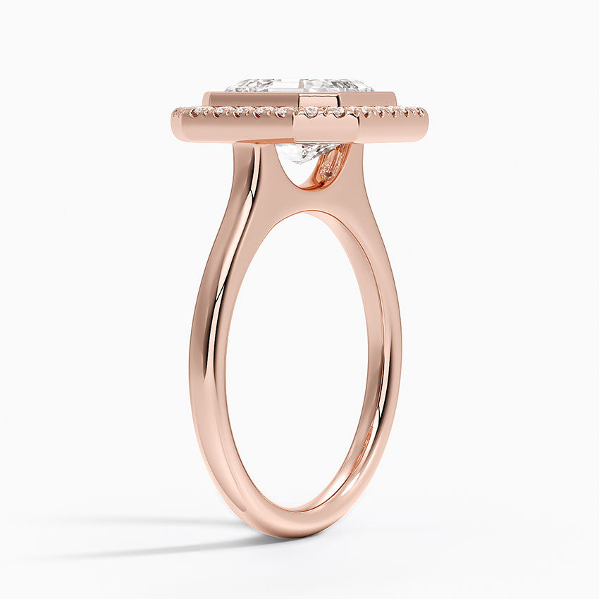 2,30 Karat Asscher Halo Tasarım Tektaş Laboratuvar Pırlanta Yüzük 18K - Eterna - Bold Diamonds