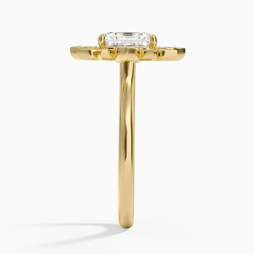 2,30 Karat Asscher Halo Tasarım Tektaş Laboratuvar Pırlanta Yüzük 18K - Solara - Bold Diamonds