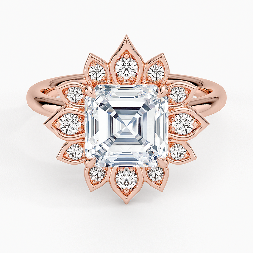 2,30 Karat Asscher Halo Tasarım Tektaş Laboratuvar Pırlanta Yüzük 18K - Solara - Bold Diamonds