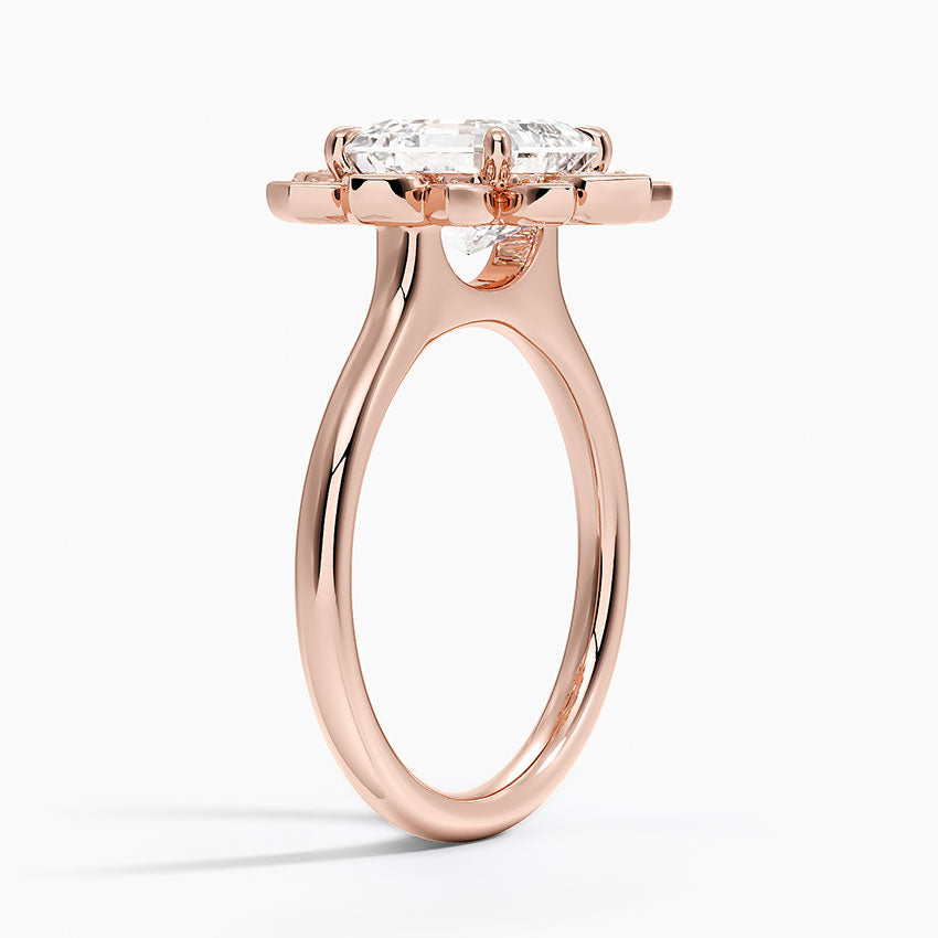 2,30 Karat Asscher Halo Tasarım Tektaş Laboratuvar Pırlanta Yüzük 18K - Solara - Bold Diamonds