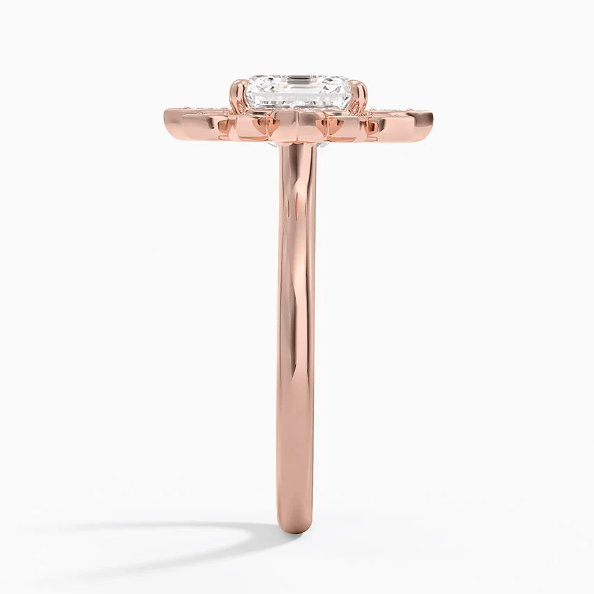 2,30 Karat Asscher Halo Tasarım Tektaş Laboratuvar Pırlanta Yüzük 18K - Solara - Bold Diamonds