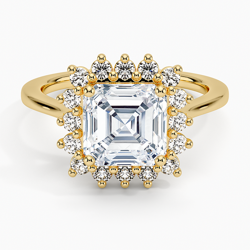 2,30 Karat Asscher Halo Tasarım Tektaş Laboratuvar Pırlanta Yüzük 18K -Vespera - Bold Diamonds