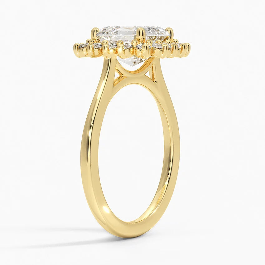 2,30 Karat Asscher Halo Tasarım Tektaş Laboratuvar Pırlanta Yüzük 18K -Vespera - Bold Diamonds