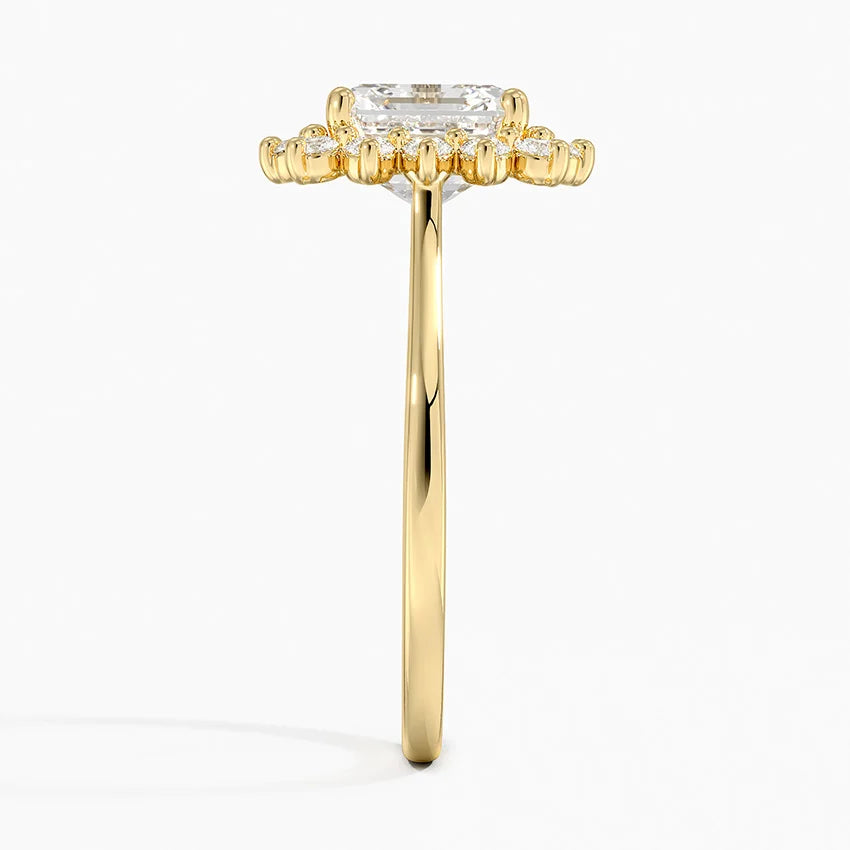 2,30 Karat Asscher Halo Tasarım Tektaş Laboratuvar Pırlanta Yüzük 18K -Vespera - Bold Diamonds