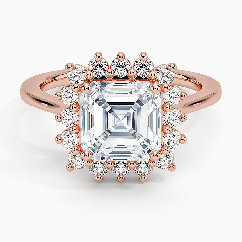 2,30 Karat Asscher Halo Tasarım Tektaş Laboratuvar Pırlanta Yüzük 18K -Vespera - Bold Diamonds