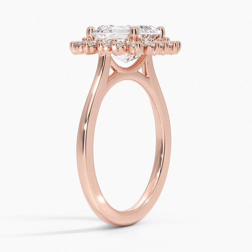 2,30 Karat Asscher Halo Tasarım Tektaş Laboratuvar Pırlanta Yüzük 18K -Vespera - Bold Diamonds