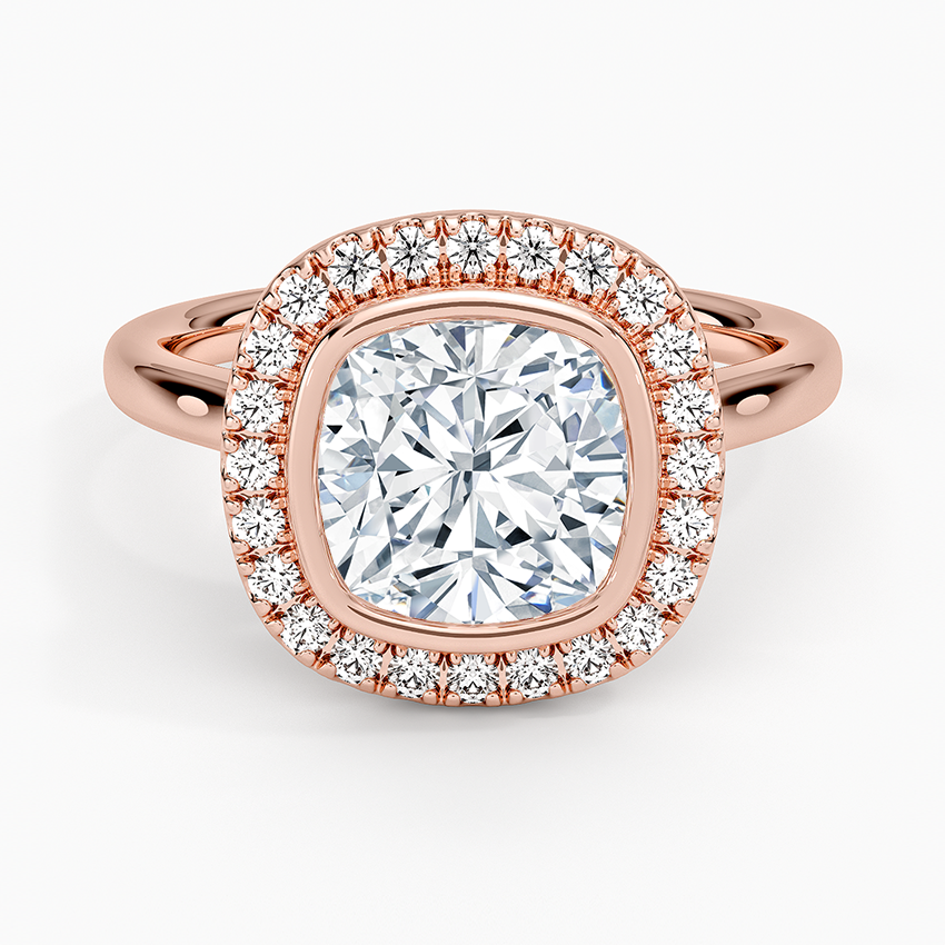 2,30 Karat Cushion Halo Tasarım Tektaş Laboratuvar Pırlanta Yüzük 18K - Eterna - Bold Diamonds