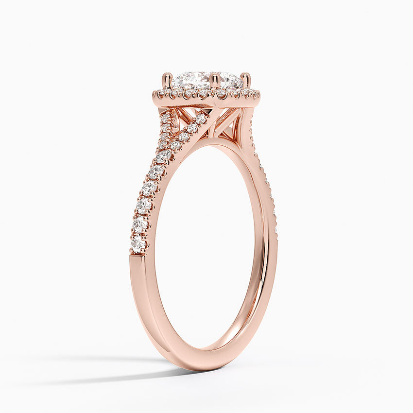 2,30 Karat Cushion Halo Tasarım Tektaş Laboratuvar Pırlanta Yüzük 18K -Novara - Bold Diamonds