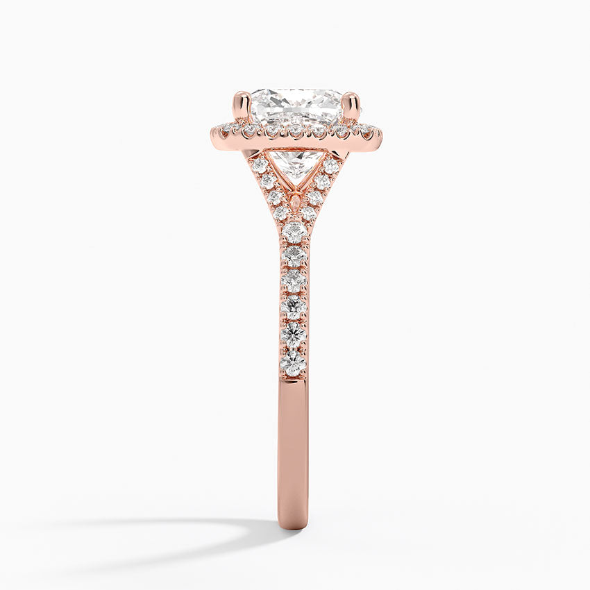 2,30 Karat Cushion Halo Tasarım Tektaş Laboratuvar Pırlanta Yüzük 18K -Novara - Bold Diamonds