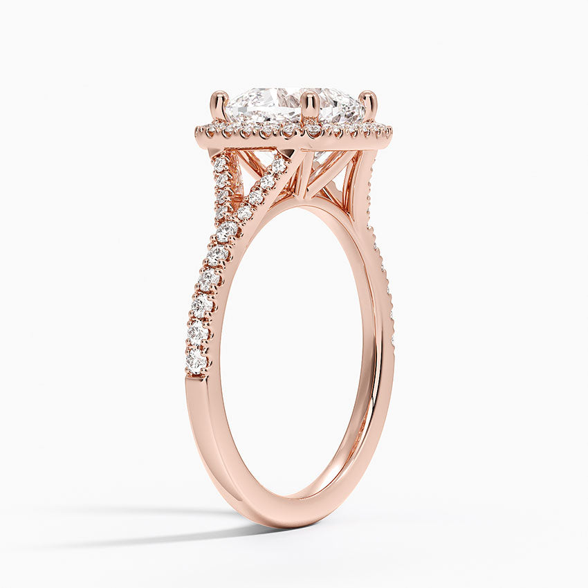 2,30 Karat Cushion Halo Tasarım Tektaş Laboratuvar Pırlanta Yüzük 18K -Novara - Bold Diamonds