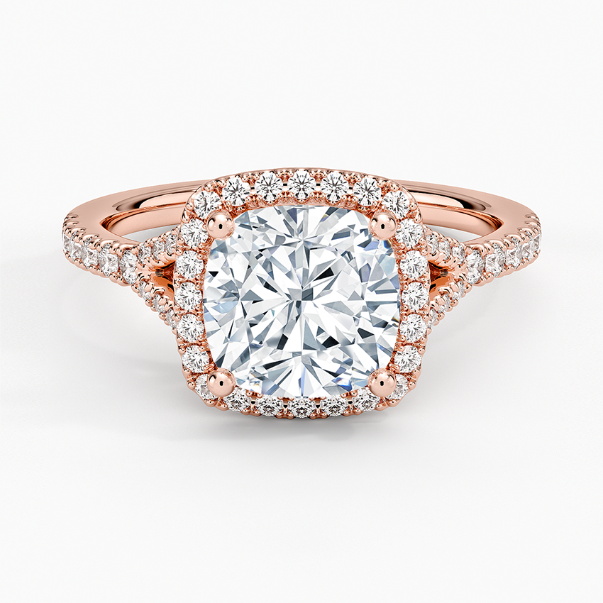 2,30 Karat Cushion Halo Tasarım Tektaş Laboratuvar Pırlanta Yüzük 18K -Novara - Bold Diamonds