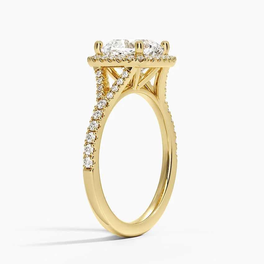 2,30 Karat Cushion Halo Tasarım Tektaş Laboratuvar Pırlanta Yüzük 18K -Novara - Bold Diamonds