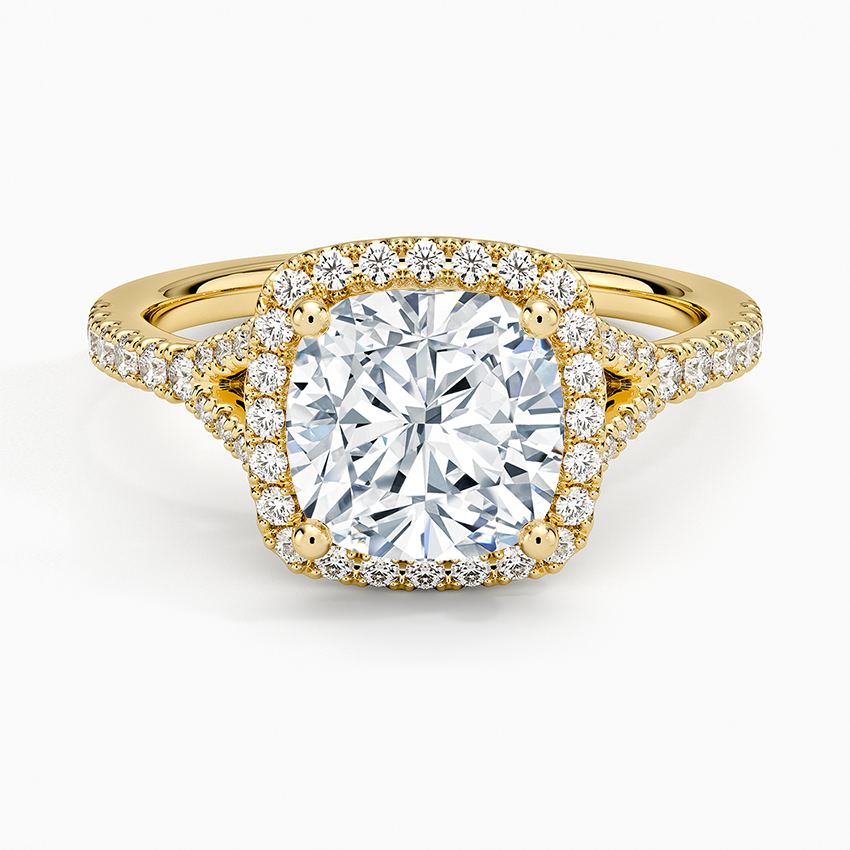 2,30 Karat Cushion Halo Tasarım Tektaş Laboratuvar Pırlanta Yüzük 18K -Novara - Bold Diamonds
