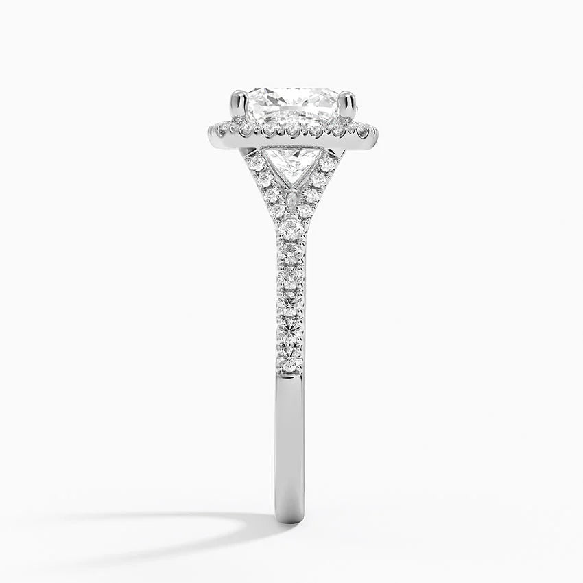 2,30 Karat Cushion Halo Tasarım Tektaş Laboratuvar Pırlanta Yüzük 18K -Novara - Bold Diamonds