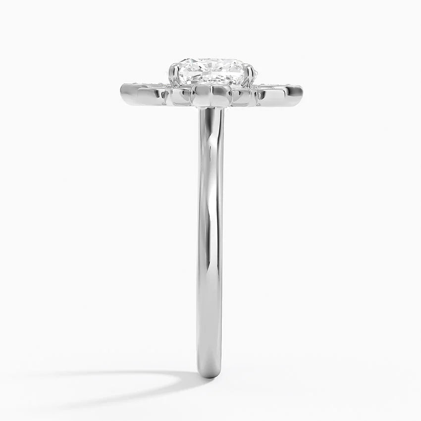 2,30 Karat Cushion Halo Tasarım Tektaş Laboratuvar Pırlanta Yüzük 18K - Solara - Bold Diamonds