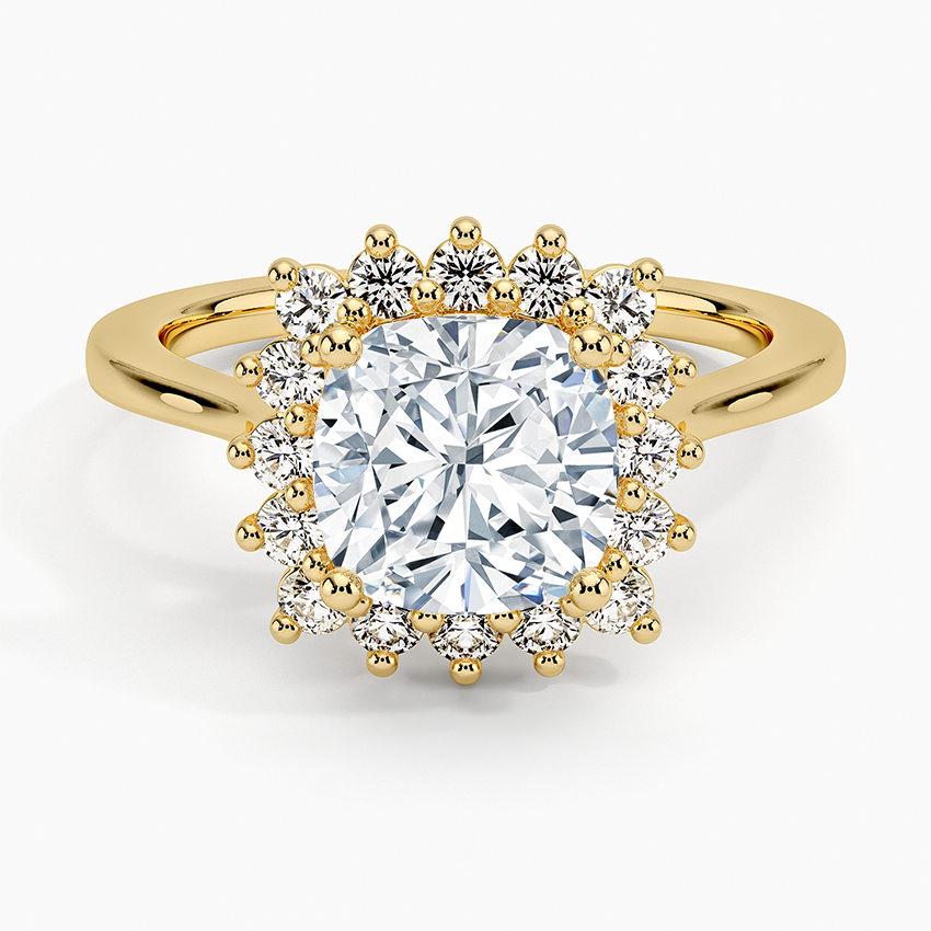 2,30 Karat Cushion Halo Tasarım Tektaş Laboratuvar Pırlanta Yüzük 18K -Vespera - Bold Diamonds